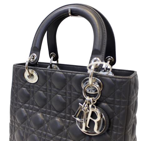 lady dior bag in black lambskin price|Dior cannage leather bag.